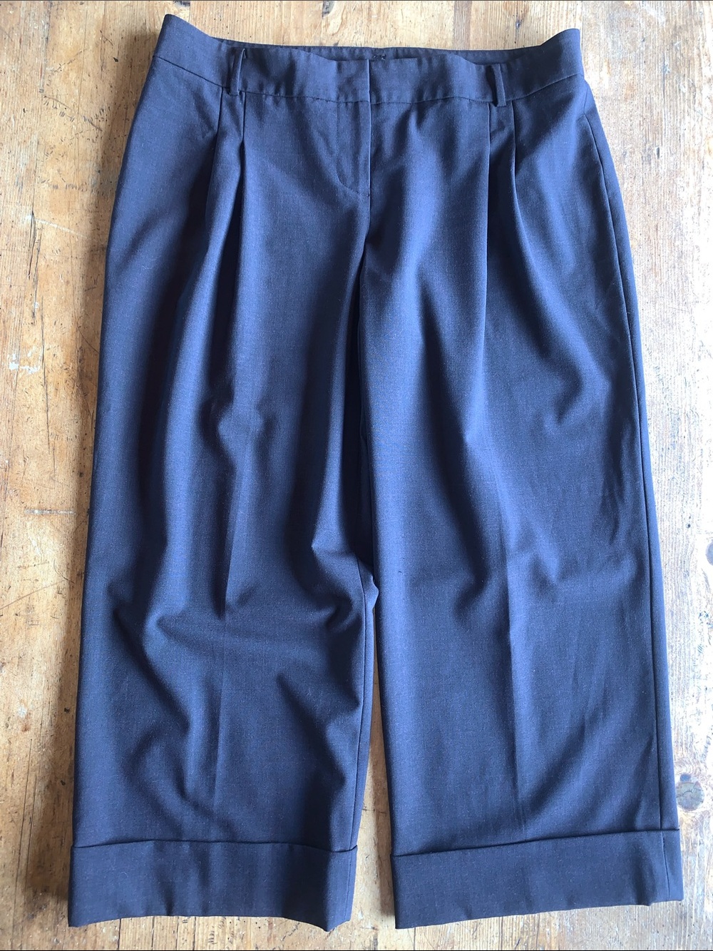 Women's Chocolate Brown Wide-Leg Cropped Trouser - Smart Tailored Style